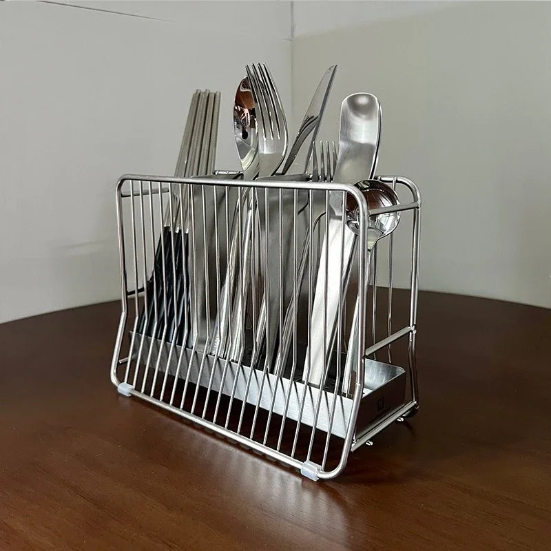 

Stainless Steel Tube Chopstick Bucket Chopstick Cage Tube Chopstick Rack Tableware Cage Storage Box Drain