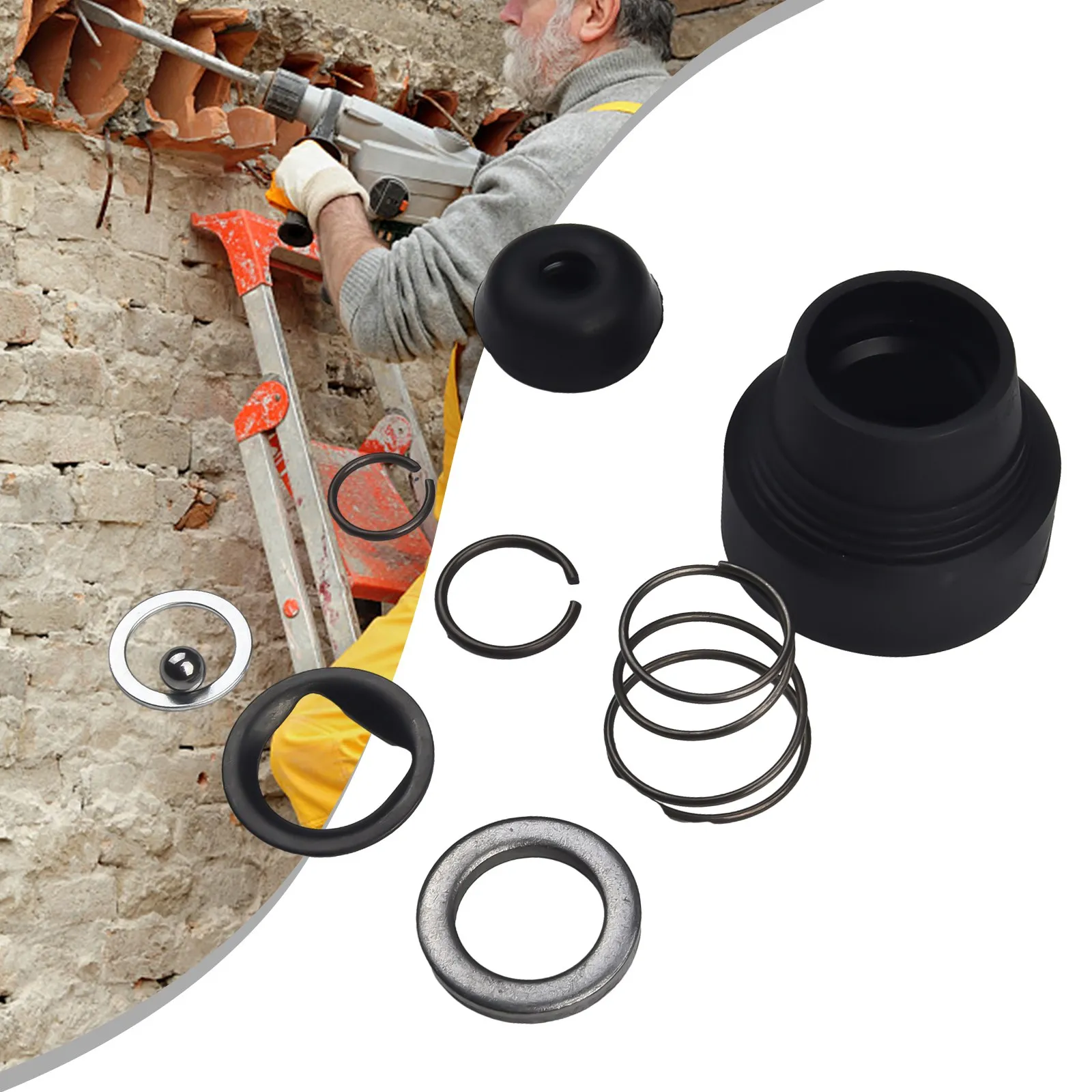 

High Quality Drill Chuck Head Cover Metal+Rubber Tools 2 Set Black Chuck Cover Replace Easy To Use Electric Hammer