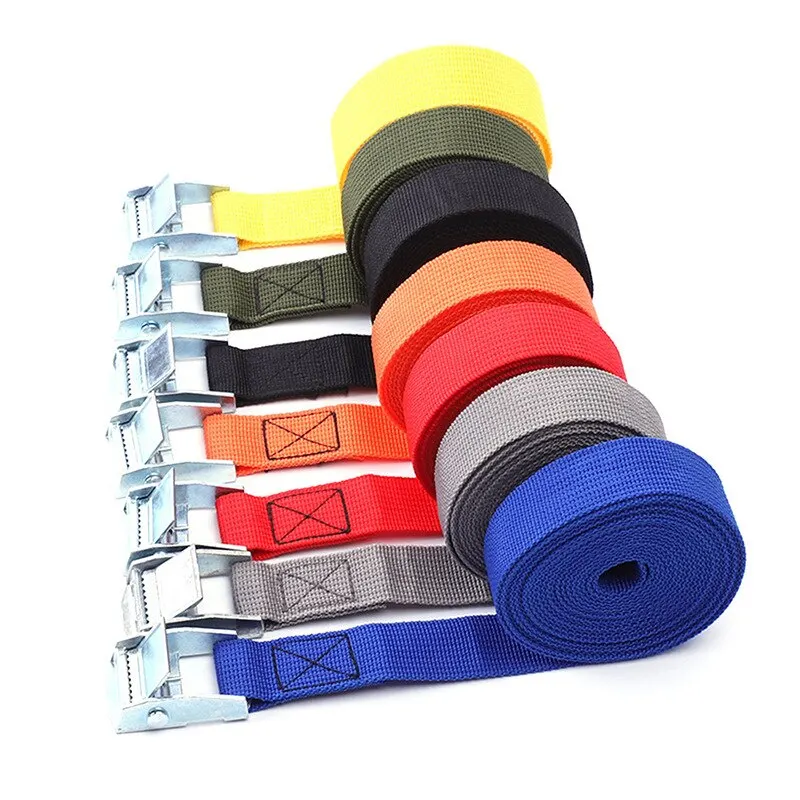 25MM*2M Zinc Alloy Pressure Buckle Pallet Cargo Straps Luggage Fixed Car Fixed Tightener Tensioner Straps