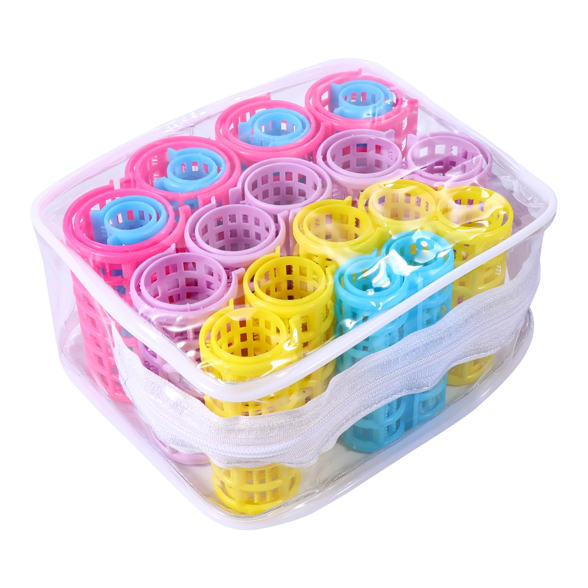 

20 pcs Plastic Hair Curlers Rollers Multi Color Random Teeth Design Styling Tools For Curly Hair Travel Family Salon Use
