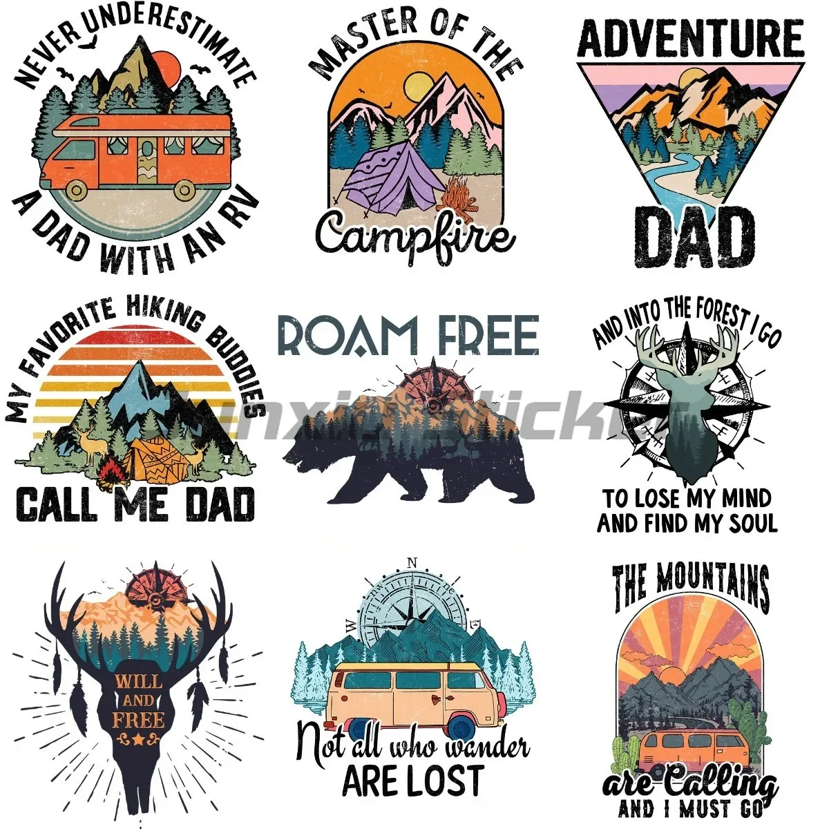 

personalized art Camping Life landscape Adventure sticker Vinyl Accessories Laptop Door Bumper truck wall room customizable