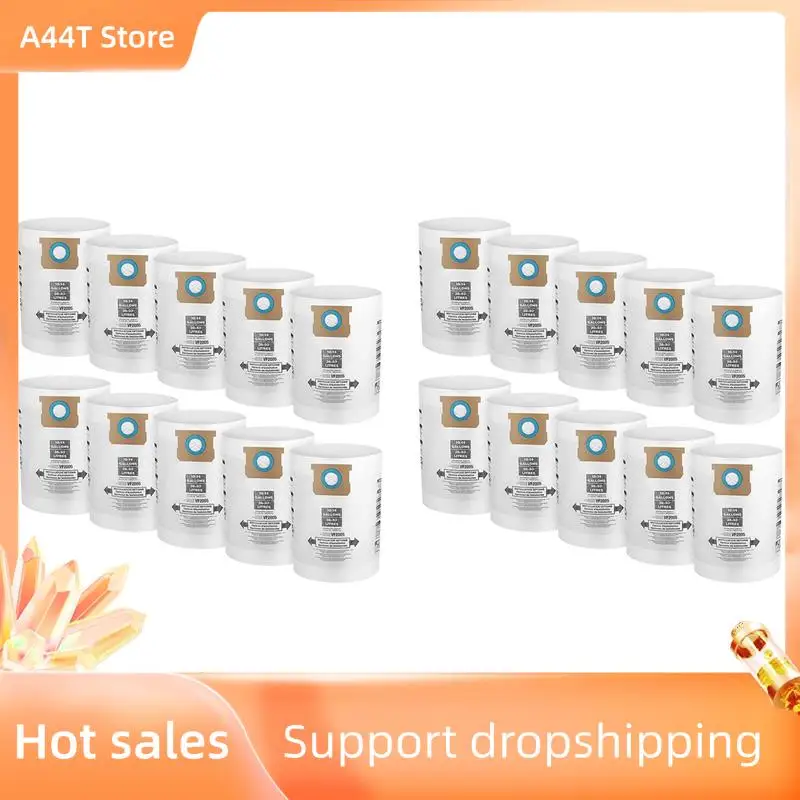 

A44T 20 Pack VF2005 Collection Filter Bags For Shop-Vac 9066200 10-14 Gallon Type F + Type I, Replace Part 90662 And 90672