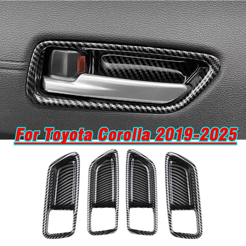 

For Toyota Corolla 2019-2025 Carbon Fiber Inner Car Door Handle Bowl Cover Trim