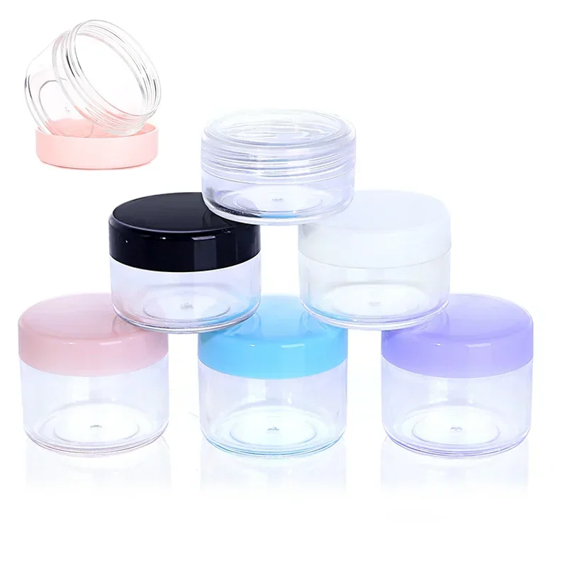5/10/15/20g Make-Up Jar Kosmetische Probe Leere Behälter Kleine Nachfüllbare Flaschen Kunststoff Runde deckel Lidschatten Creme Reise Topf