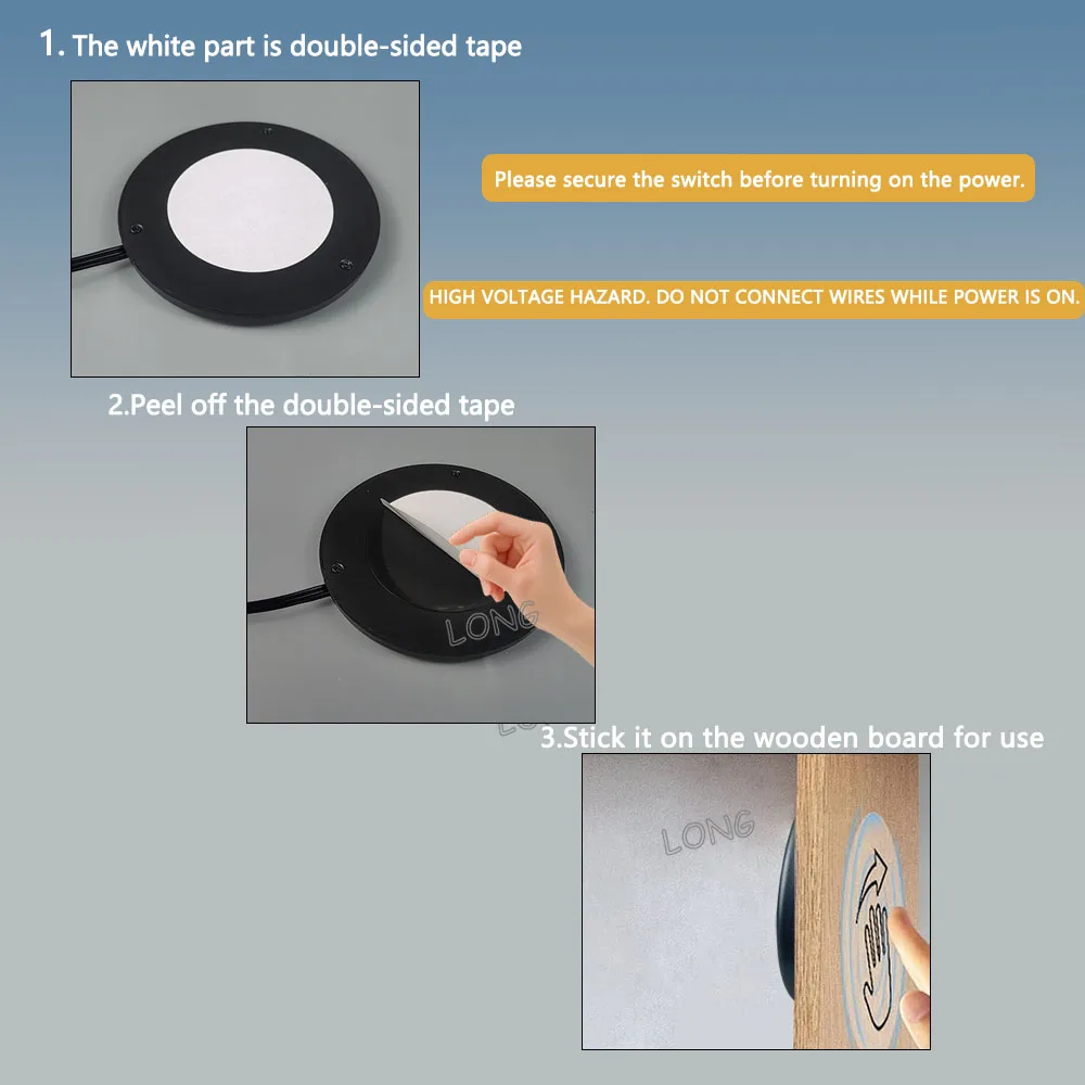 Touch Switch Sensor AC220V LED Cabinet Closet No-Drilling Penetrating Wood Panel Hidden Touch Sensor For Wardrobe Cupboard view 4