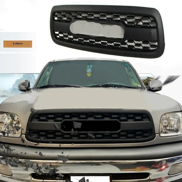 Front Gril For 1st Gen 2000 2001 2002 Toyota Tundra TRD Pro Grill With Letters Matte Black