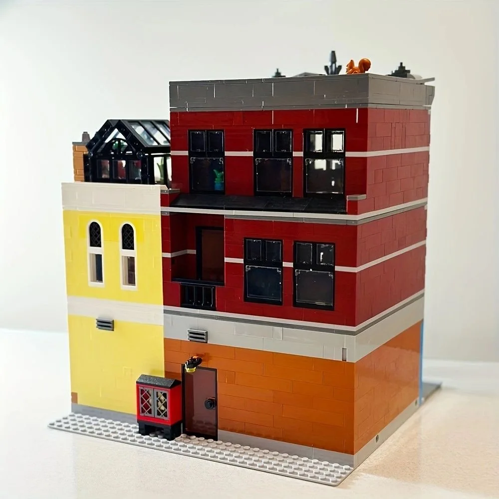 Jazzclub Expert Pizzeria Model Modulaire Huis Moc Bouwstenen Street View Compatibel 10312 Diy Kit Voor Volwassenen Speelgoed Cadeau