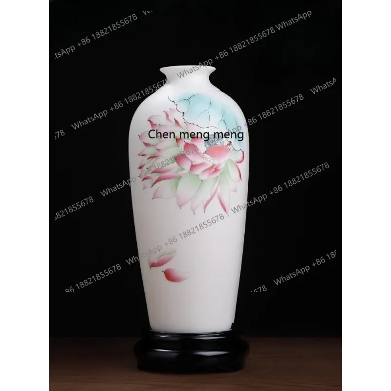 

Suet jade porcelain ceramic hand-painted vase ornament home living room TV cabinet Bogu rack ornament