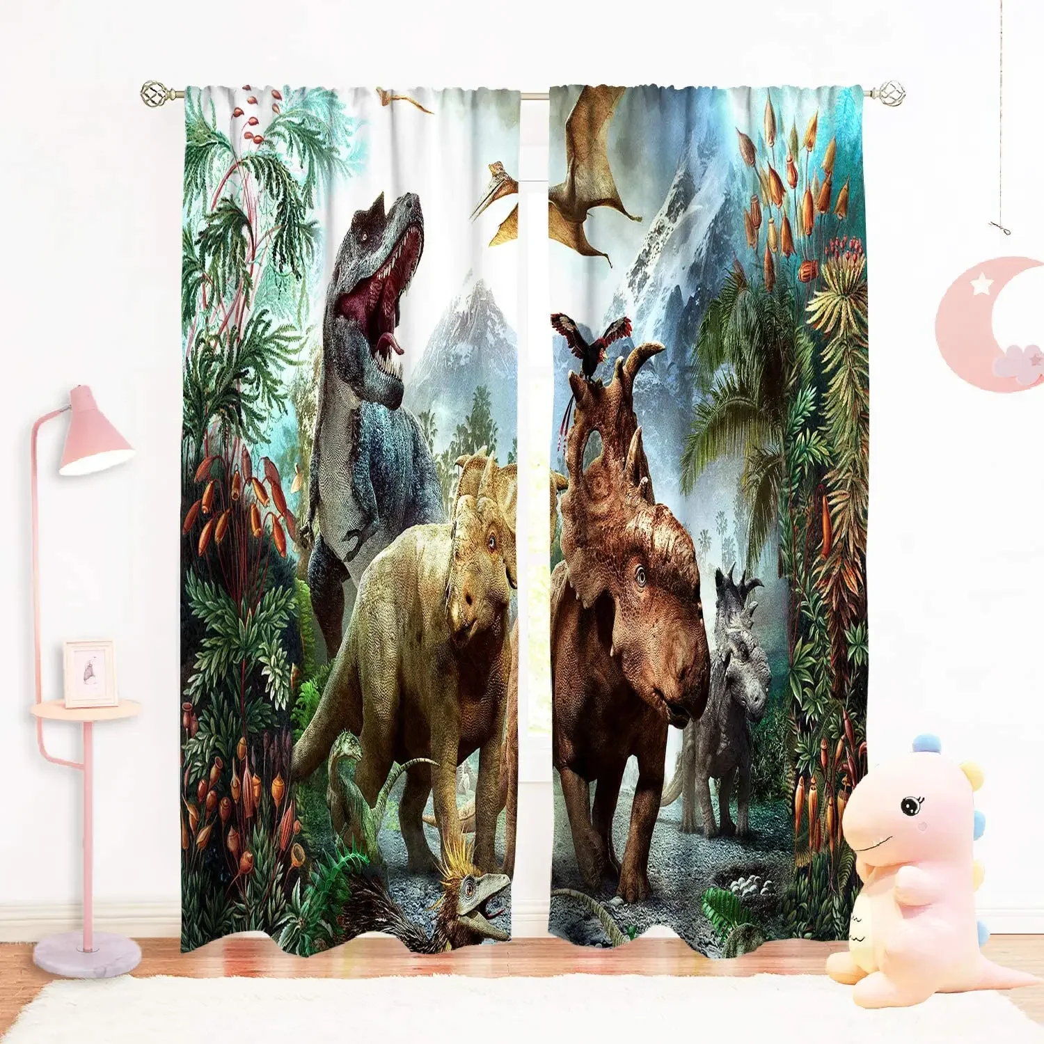 Living Room Decoration Blackout Curtains Ancient Animal Dinosaur Bedroom Living Room Luxury Curtains Can Be Short Curtains