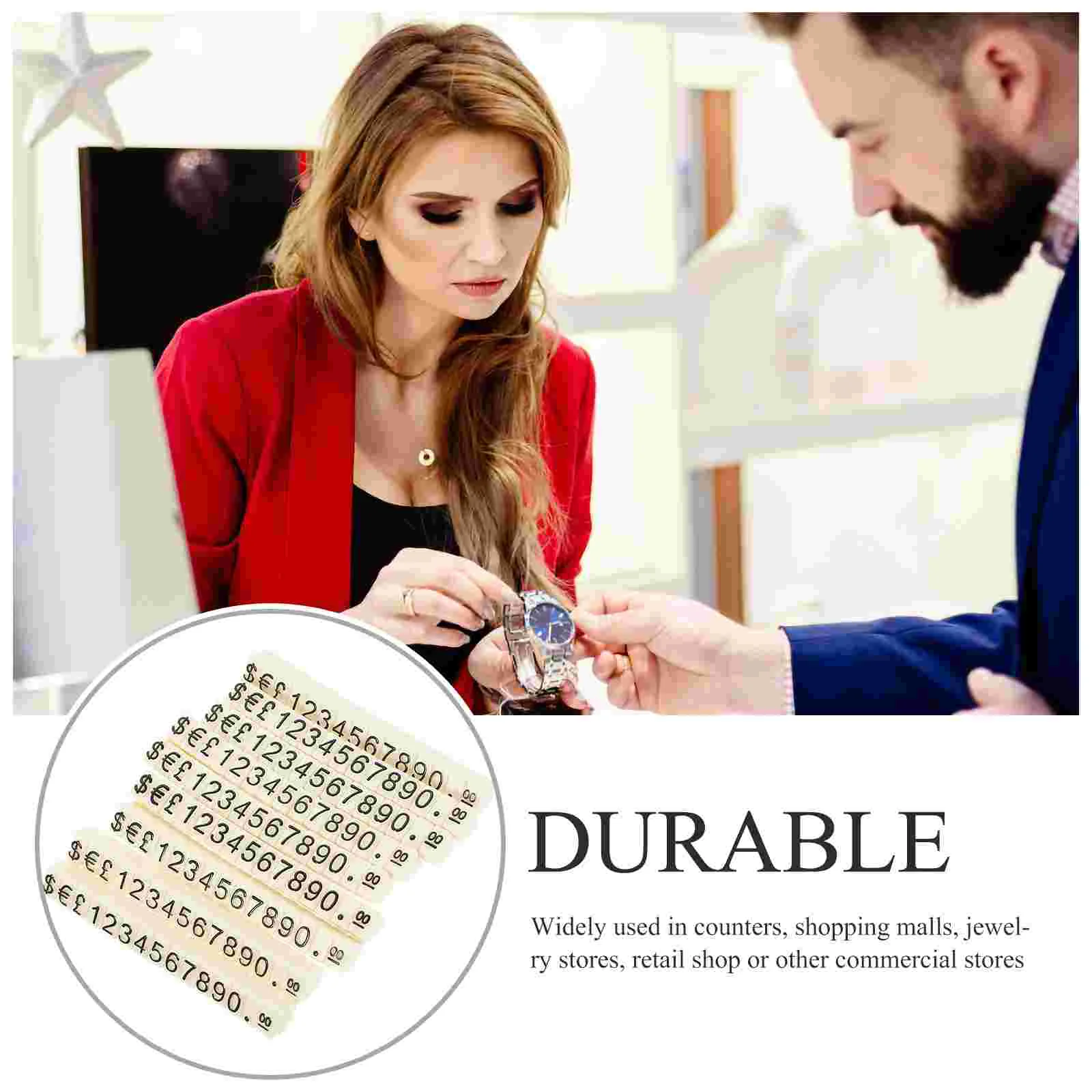 20 Pcs Price Tag Cube Blocks Jewelry Tags for Pricing Display Label Holder Signage Plastic