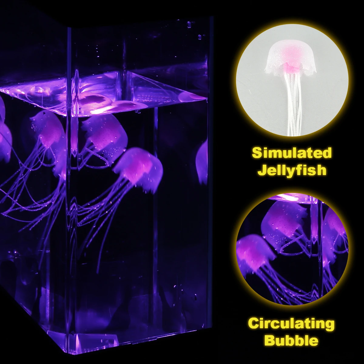 LED Color Changing Jellyfish Lamp Color Changing Aquarium Tank Simulation Relaxing Mood Jellyfish for Home Office Desk Decor