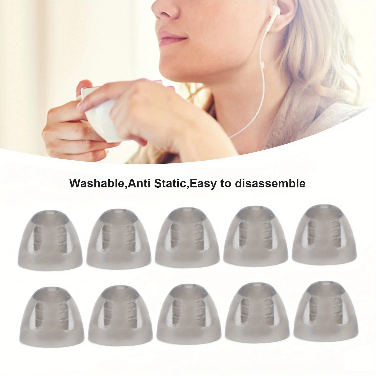 10pcs Hearing Aids Domes Silicone Replaceable Compatibility Deaf Aid Open Domes For The Elderly for Hearing Impairments People