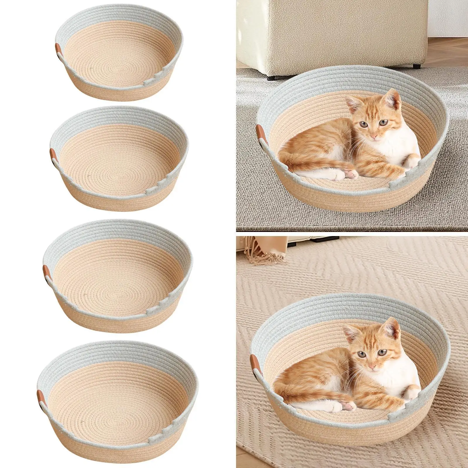 Cat Bed Basket Breathable Washable Wear Resistant Lounge Bed Comfortable Cat House Pet Supplies Pet Sleeping Bed for Indoor Cats