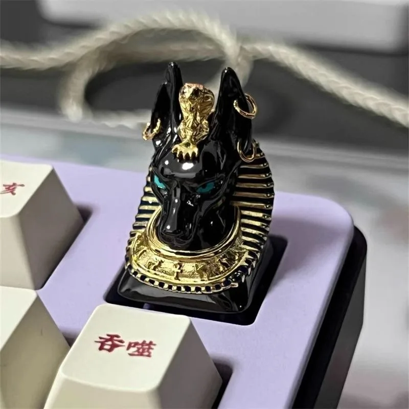 Artisan Keycaps Mysterious Egyptian Anubis Metal Keycap Solid Personalized Custom Key Caps Mechanical Keyboard Accessories Gifts