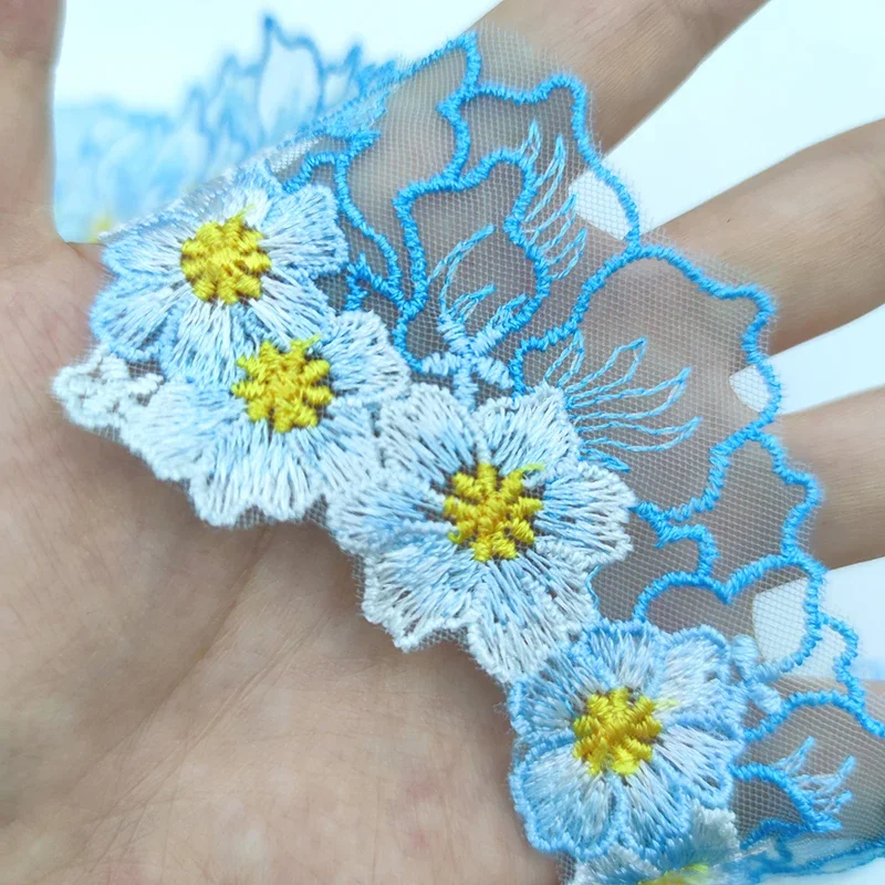 3 Yard Flower Multi-color Embroidered Lace Wedding Clothing Accessories Lace Headwear Hair Clips Home Textile Lace