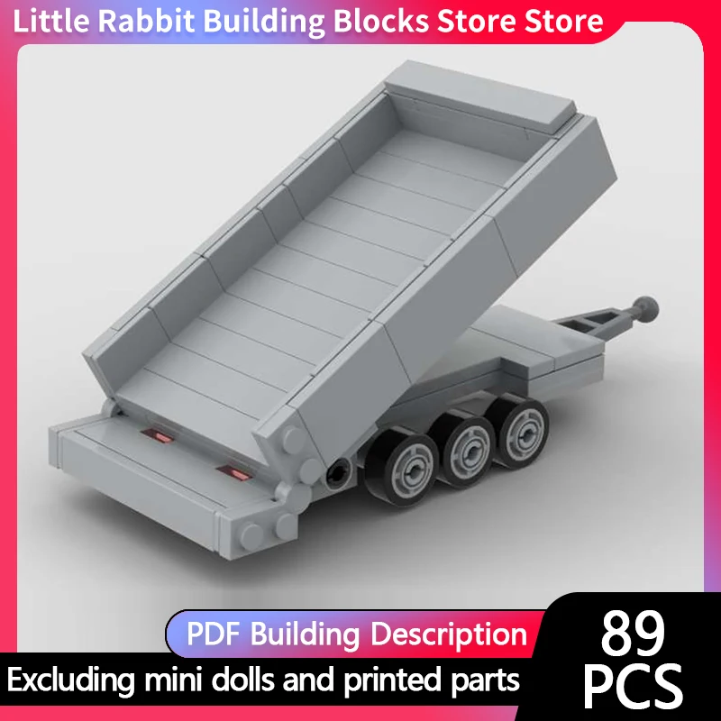 City Car Model MOC Building Bricks Tipping Trailer With Suspension Modular Technology Children Holiday Gifts Assemble Toys Suit