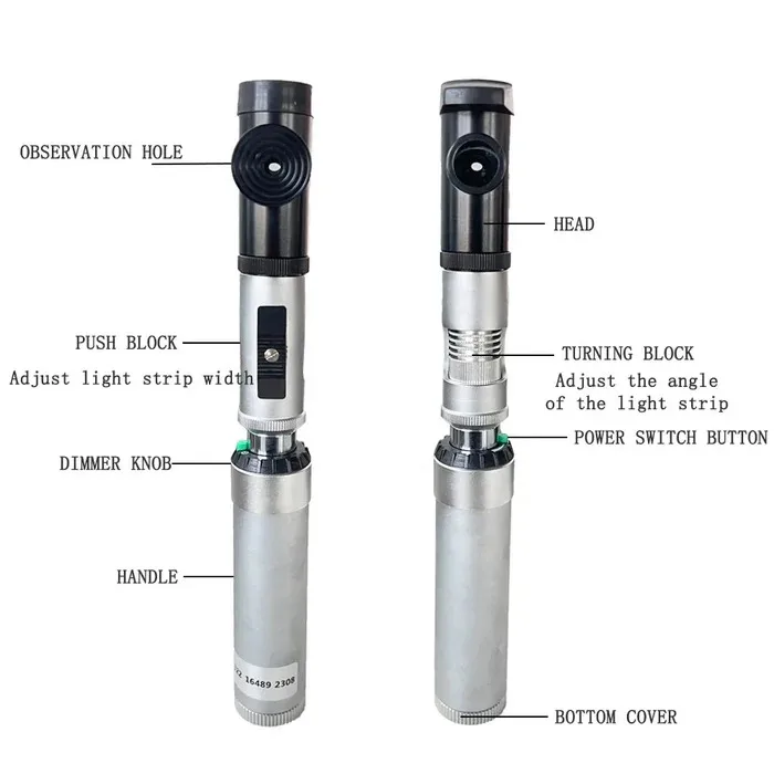 Retinoscopio oftálmico recargable y oftalmoscopio recargable Set I Modelo YZ11D+ YZ24B