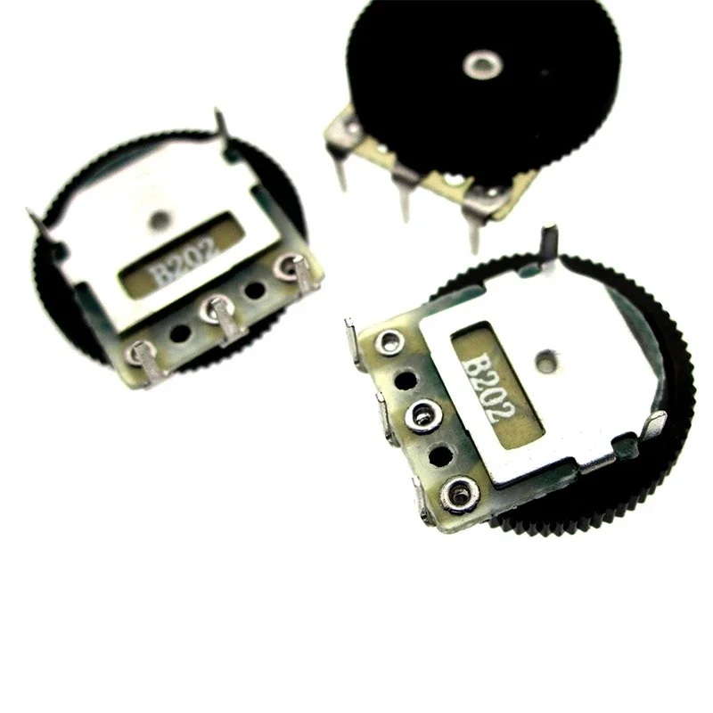 Gear Dial Potentiometer B202 B2K Single 3pin 14*2mm