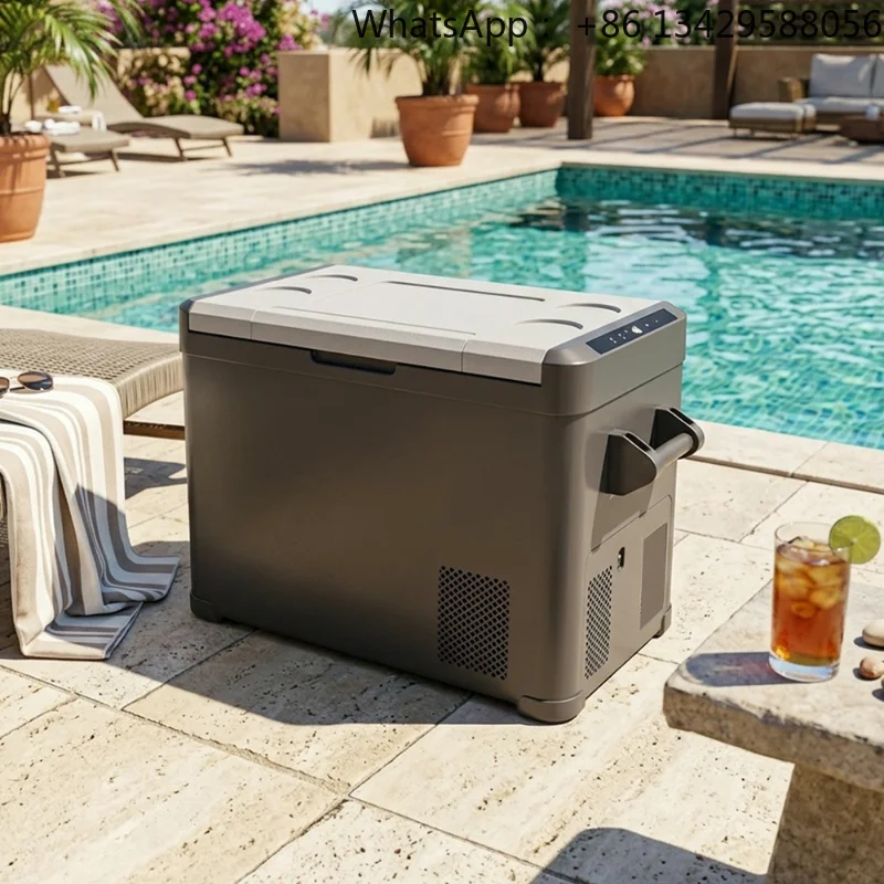 Portable Dual Zone Vehicle Refrigerator 50L 53QT, Smart App Control, DC12V/24V AC100V-240V Outdoor Cooling Fridge