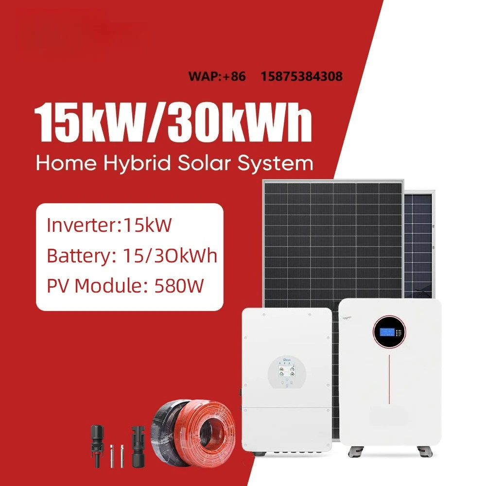 5KW 10KW 15KW  Hybrid Solar Storage System High Efficiency Pv Panel Kit for Rooftop Installation