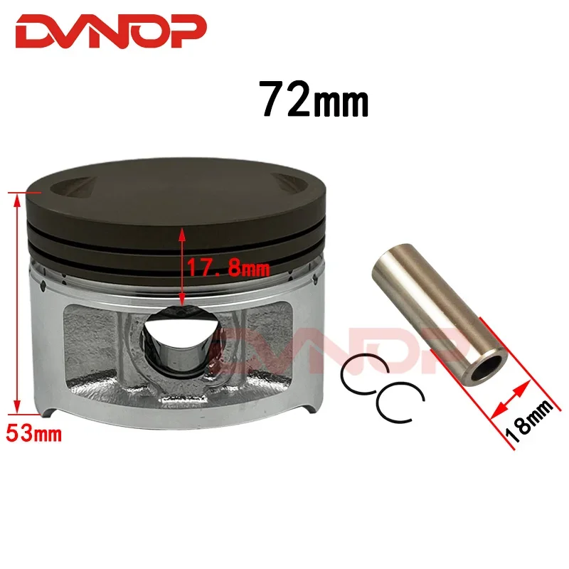 Engine Spare Parts Motorcycle Piston Ring Kit Water cooling 72mm pin 18mm For Loncin TD260 TT250 TD  250cc