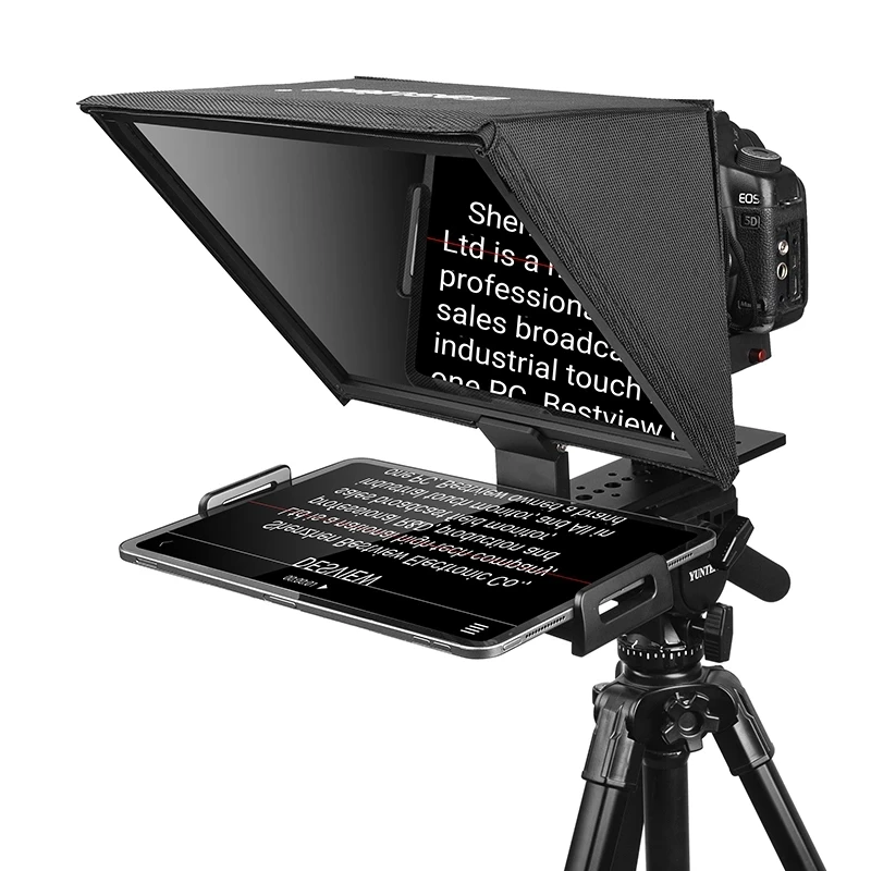 Bestview T12 Foldable Portable Teleprompter for 11 Inch Tablet iPad Mobile Phone Prompting Inscriber Reader for Camera Shooting