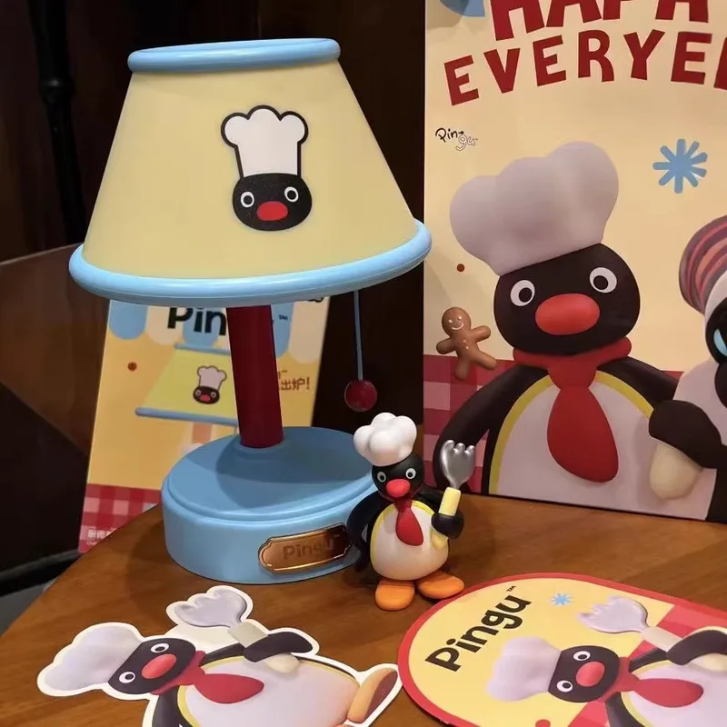 New Pingu Chef Style Night Light Cute Cartoon Penguin Table Lamp Creative Desktop Ornament For Bedroom Home Decor Gift
