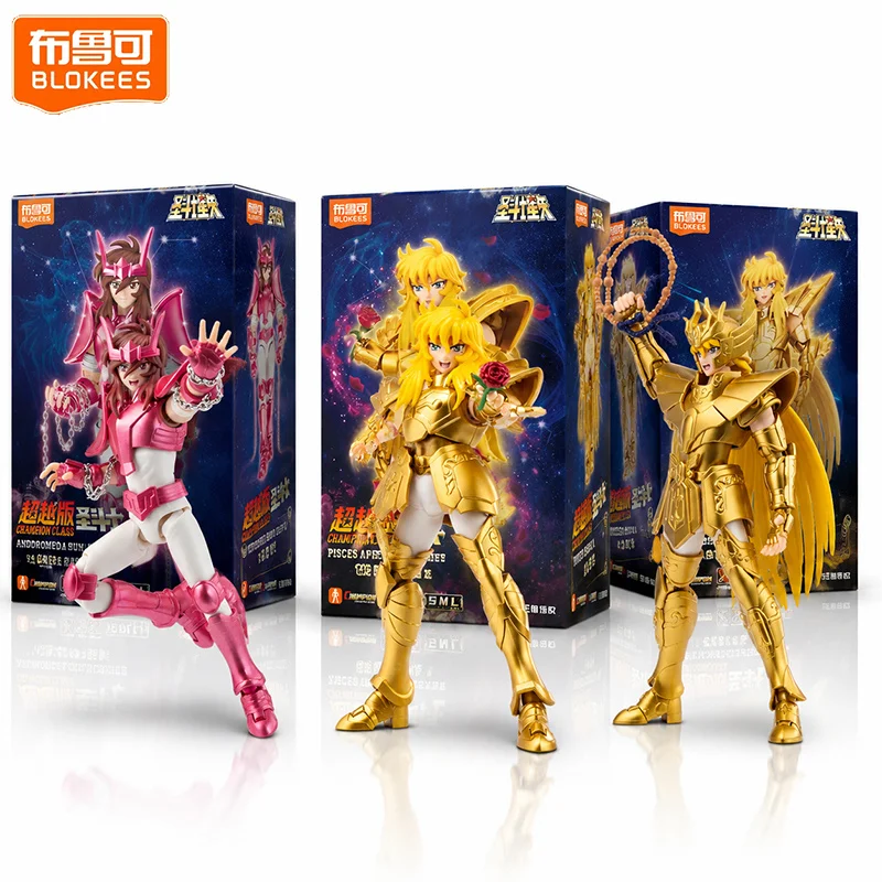 Auf Lager Blokees Saint Seiya Bausatz Champion-Klasse Actionfigur Shun Jungfrau Fische Snap PVC Sammlerstück Spielzeug Geschenk