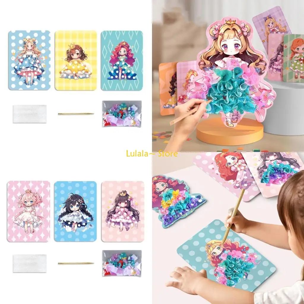 y4qa 공주 드레스 up poking book girl fun uncuncture poking book 3-8 년 어린이