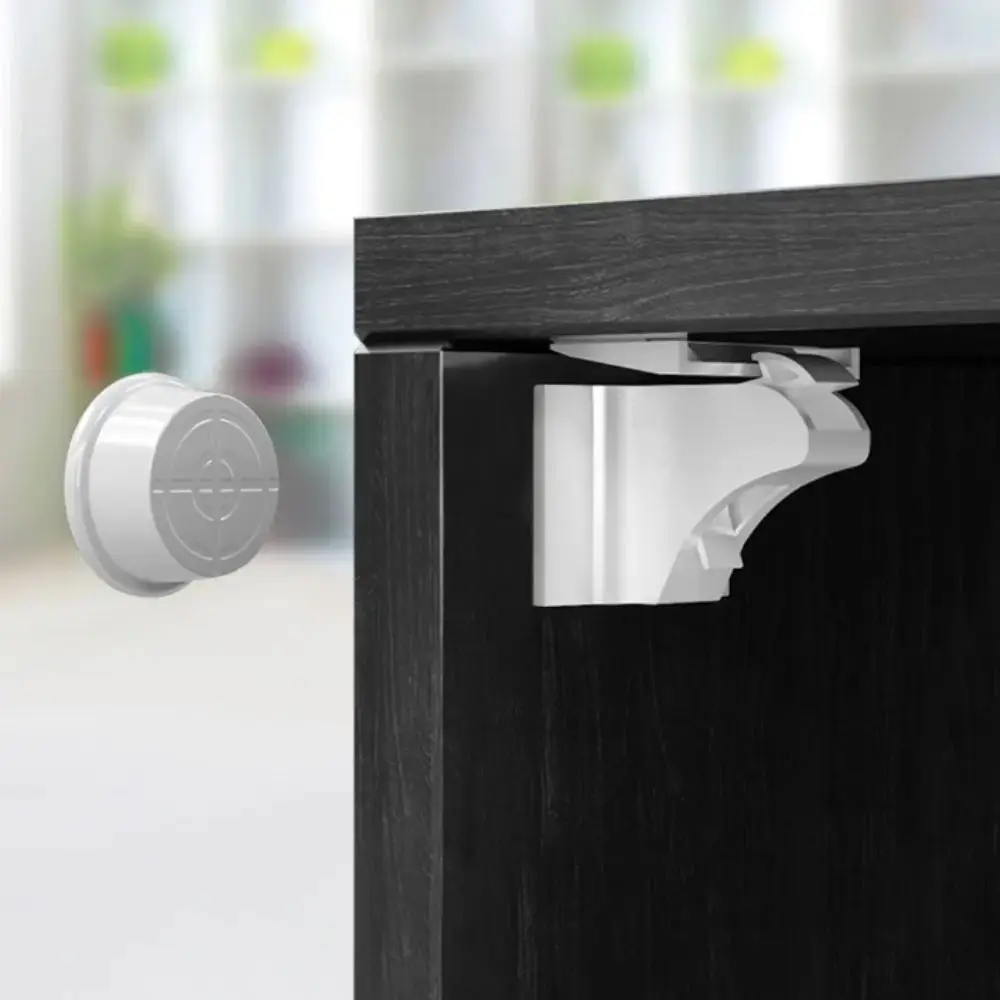 Self-adhesive Magnetic Child Lock Screw Fixed Magnetic Locks Children Security Locks Invisible Lock Safety Accessories