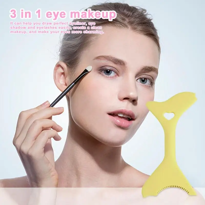 Règle d'eye-liner en silicone réutilisable, pochoirs de maquillage pour les yeux, modèle d'eye-liner, outils saillants, fard à barrage, cils, rouge à lèvres, règles de beauté