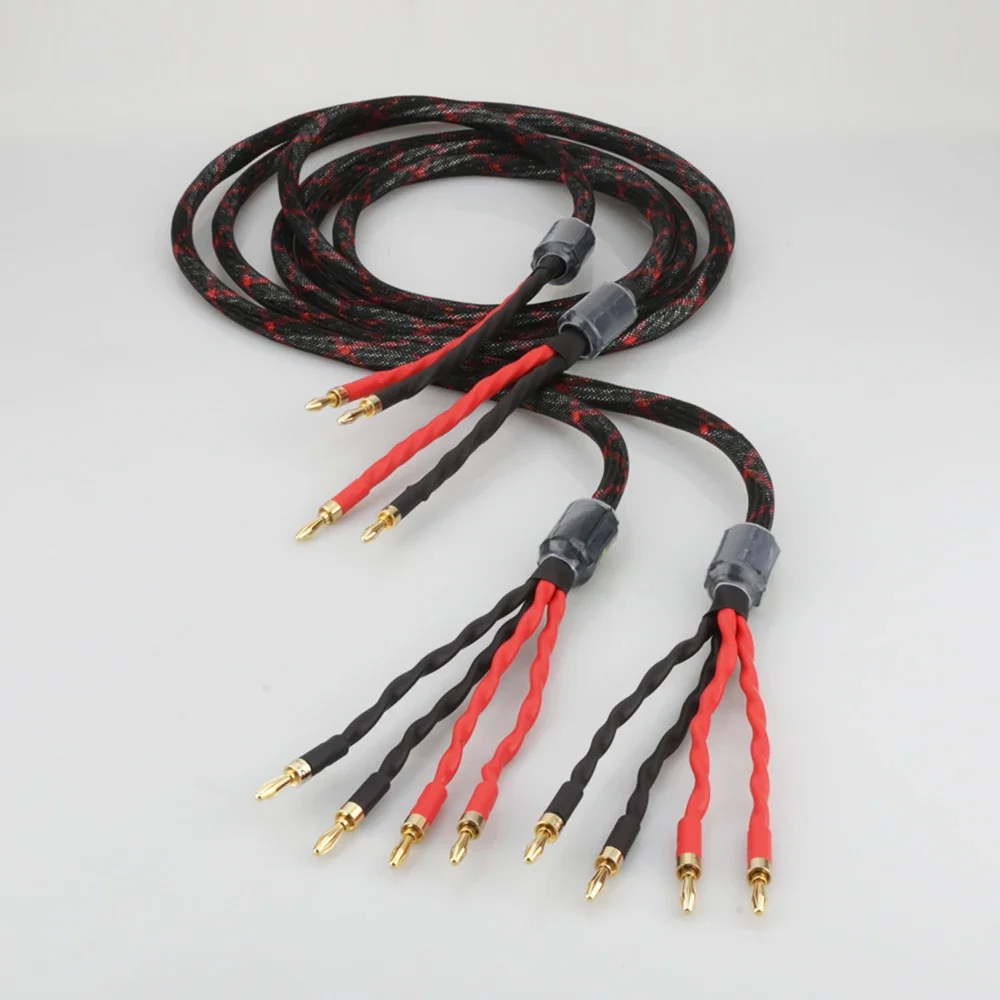 HIFI Audiophile Cable Banana To Banana Plug Biwire HI-End Western Electric Speaker Cable LoudSpeaker Wire Audio Line