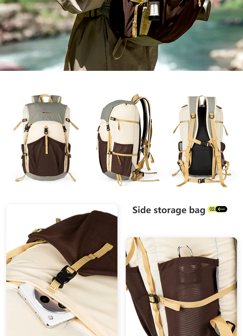 BISINNA 22L Wanderrucksack, tragbar, ultraleicht, wasserdicht, Nylontasche, für Herren und Damen, faltbar, Sporttasche für Camping, Reisen, Klettern – Detail 2