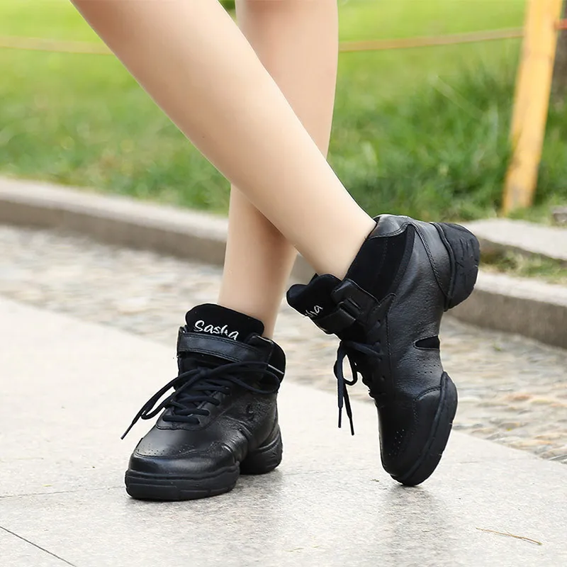 Jazz Shoes Women Men Dance Sneakers Cowhide Genuine Leather Plus Size 45 Modern Hip-hop Man Woman Sports Ballroom Dance Shoes