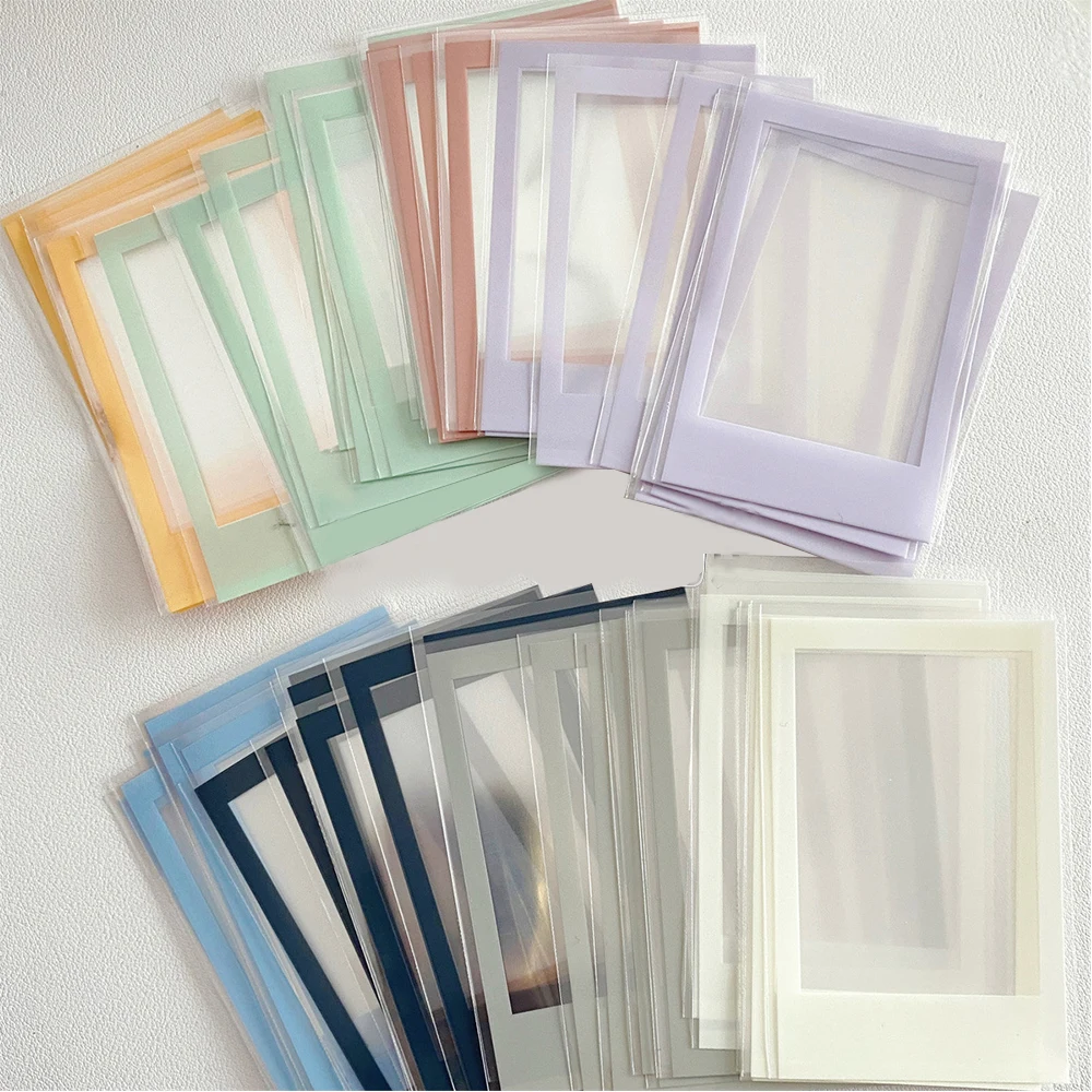 40Pcs/pack Ins Toploader Solid Color Border Photocard Sleeves Idol Photo Cards Protective Storage Bag Card Protector Card Film