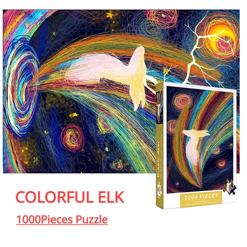 

1000pcs Puzzle for Adult Dream Deer High Difficulty Decompression Games Educational Toys Christmas Gift Decorative Painting