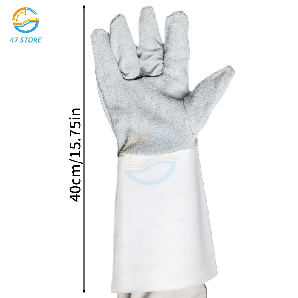 Extended Cowhide Welding Gloves To Weld Long Security Protection Safety Work and High-Temperature Labor Gloves for Welder