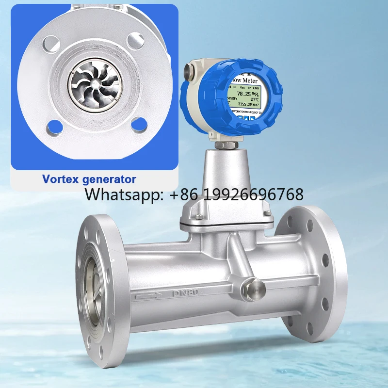 

High Accuracy Precession Vortex Flow Meter with Stainless Steel for Natural Gas Compressed Air & Industrial Gas-OEM Customizable