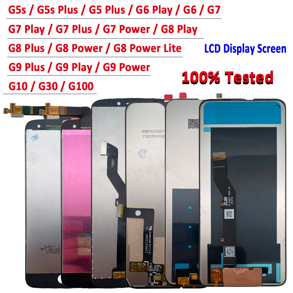 NEW Tested LCD Screen Display Pantalla Touch Digitizer Assembly Repair For Moto G5s G10 G30 G100 G7 G8 Power G6 Play G9 G5 Plus