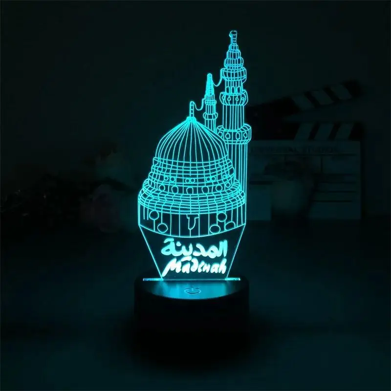 3D Catedral Night Light com controle de toque, lâmpada atmosférica, projetor de luz, lâmpada de mesa do quarto, presente para família e amigos