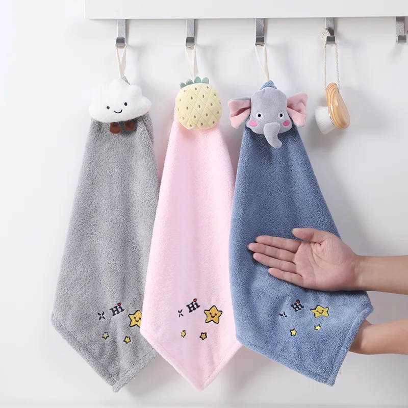 40cm X 40cm Hand Dry Towel  Lovely Cartoon Children Microfiber Thick Soft Towel With Cute Kitchen Bathroom Bath Wipe