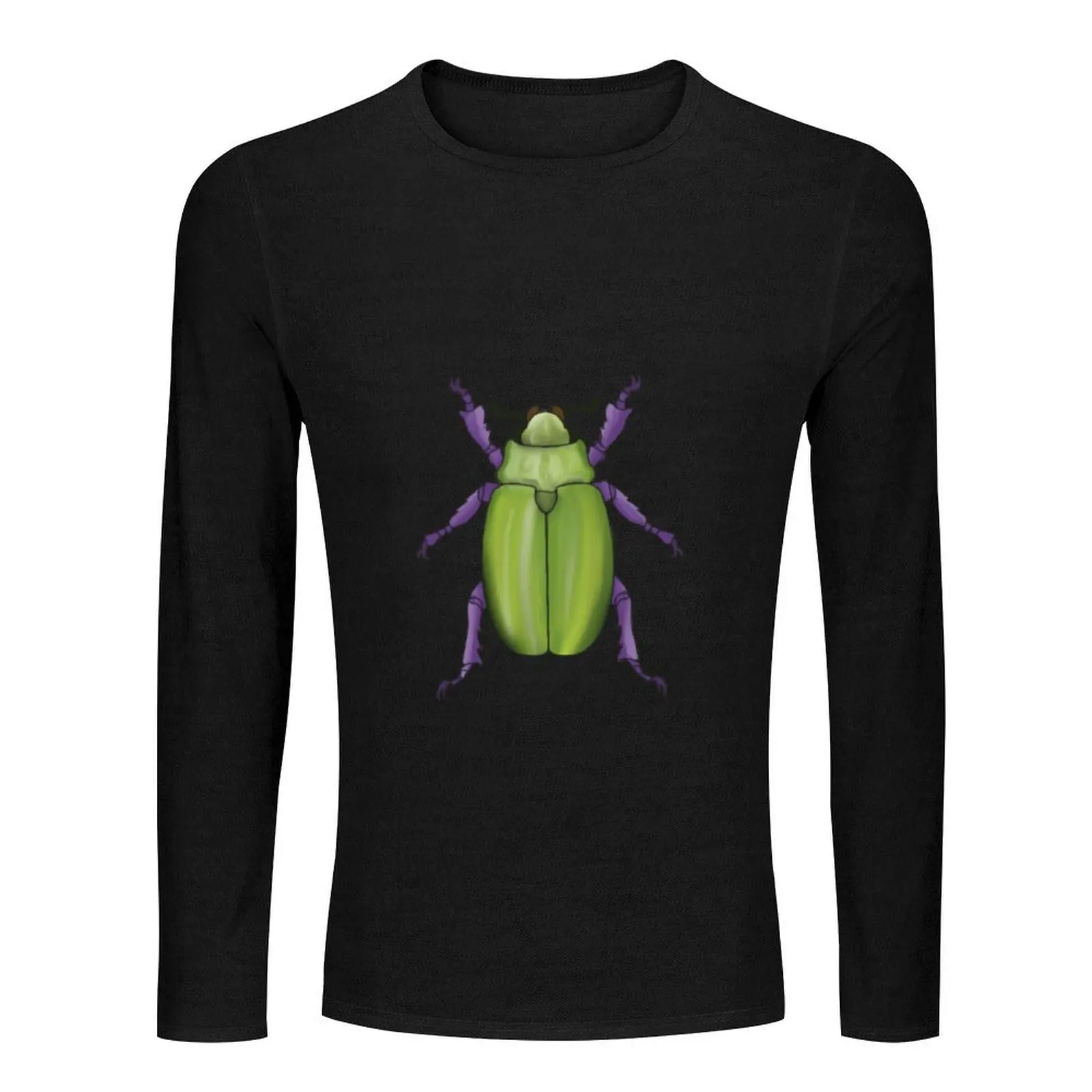 Beyers scarab, realistic, purple legs Long T-Shirt korean fashion mens graphic t-shirts