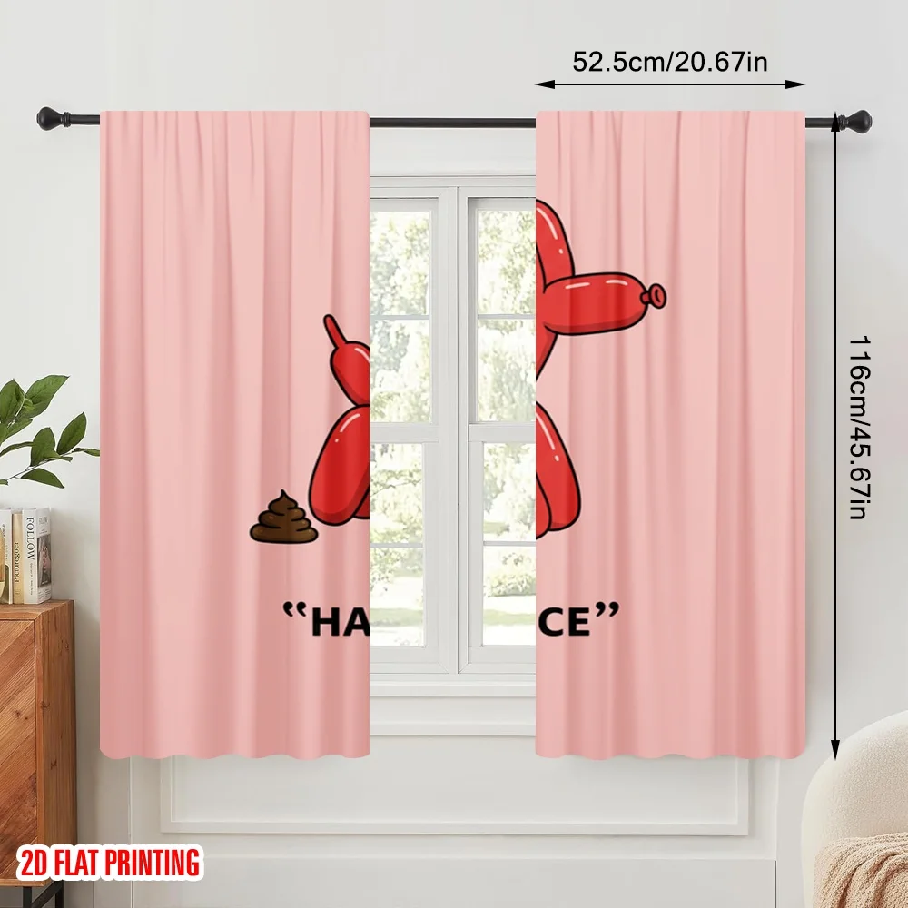 2pcs 2D flat printing Drapes Funny Dog Pooping Balloon Polyester Without Electricity Seasonal Party & Holiday Decor for Wall art