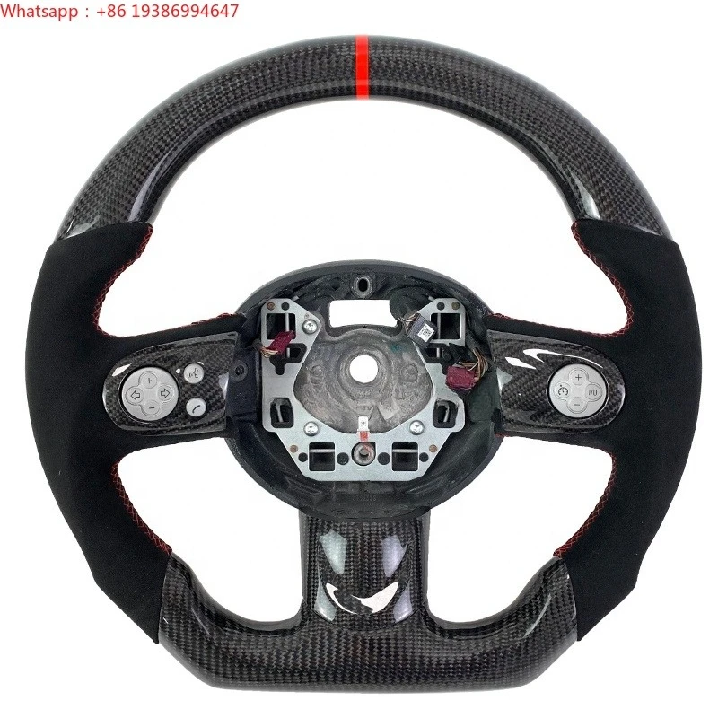 For Custom Carbon Fiber Suede Steering Wheel for MINI Cooper F54 F55 F56 F57 F60 S JCW Hatch Countryman 14-23 Car Steering Wheel