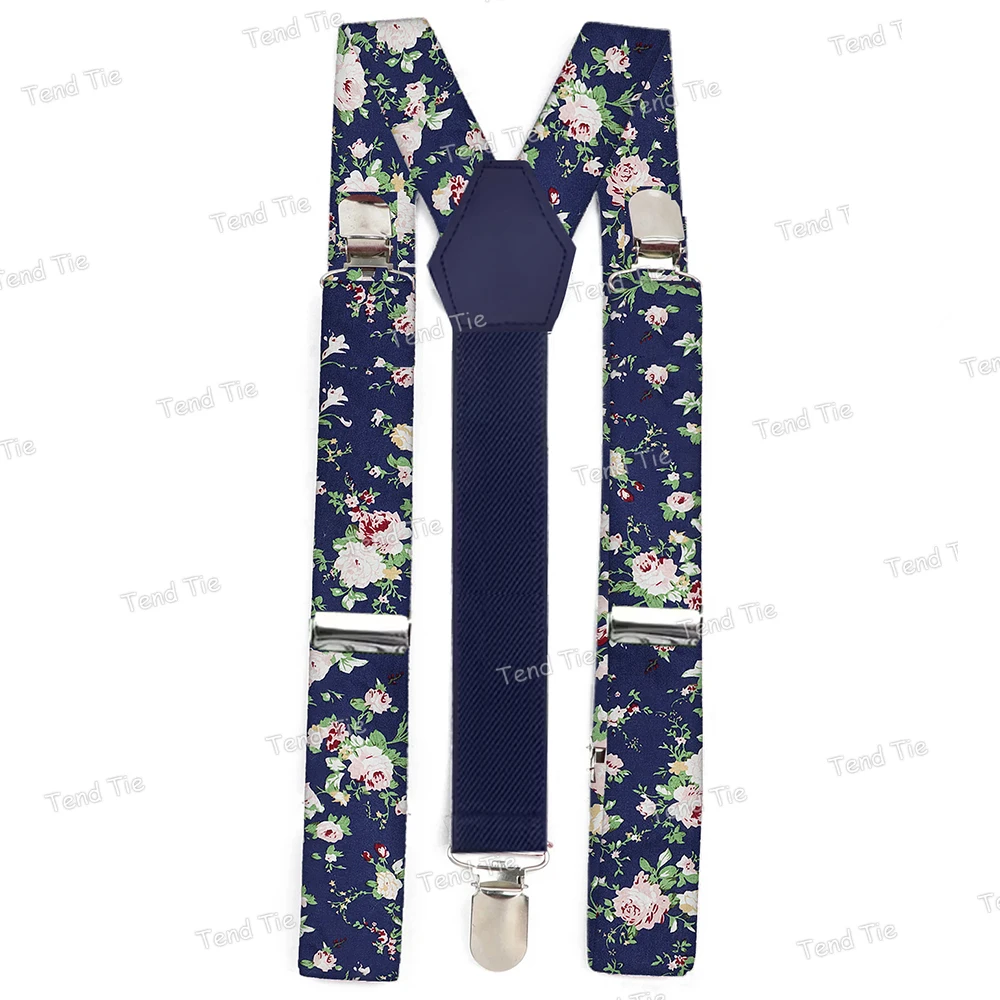 Adorável impresso floral algodão suspensórios adulto cintas ajustáveis elásticas y-back cintas lindo vestido saia traje accesseries