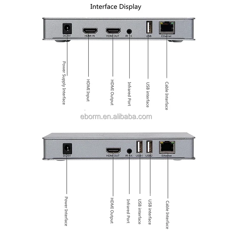 Metal Housing 200M HD MI Extender Over IP With KVM In Silver Color Cat6 Hd Mi Extender Vga Extender