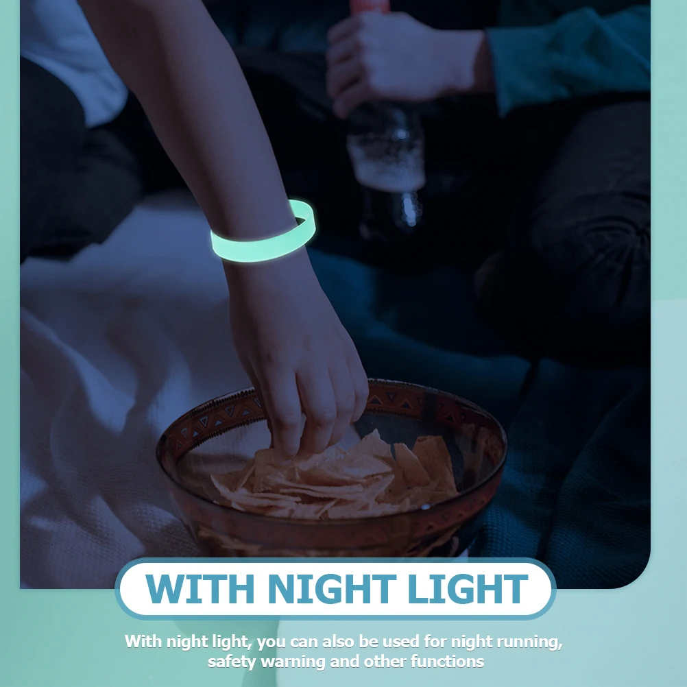 

24pcs Luminous Silicone Bracelets Glow in the Dark Party Rave Festival Supplies Light Up Wristbands for Adults Kids Night Light