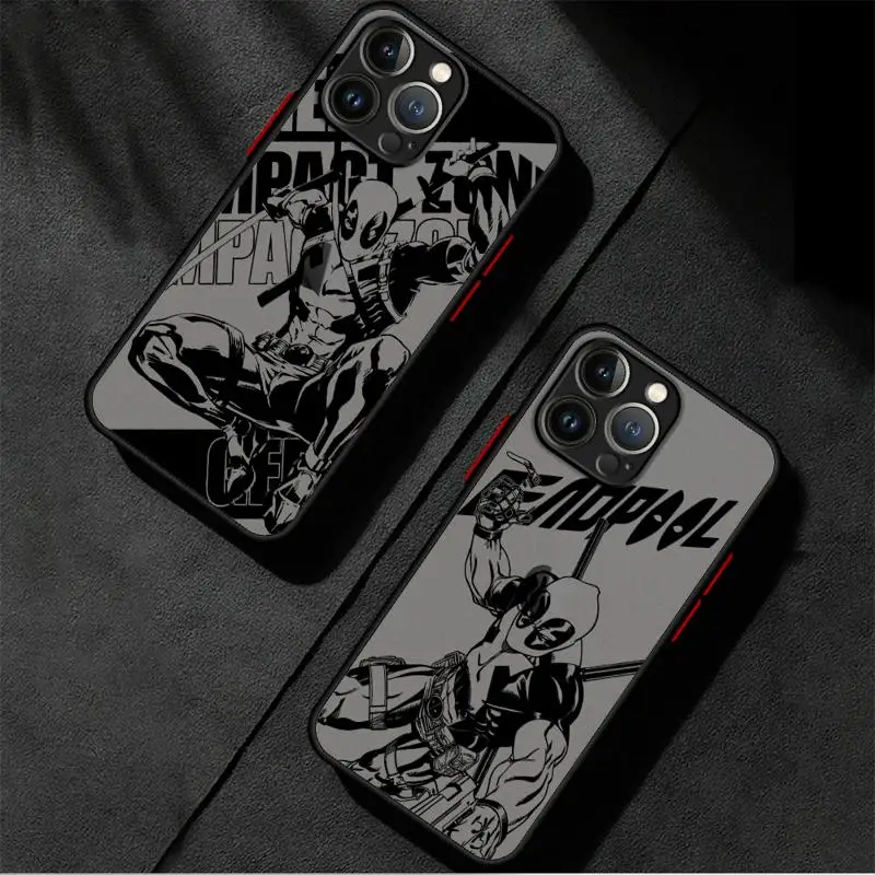 phone case for Apple iPhone 15 16 14 pro max 8 11 12pro xs x 13 mini Los casos matte frosted fundas Marvel New Mutants Deadpool