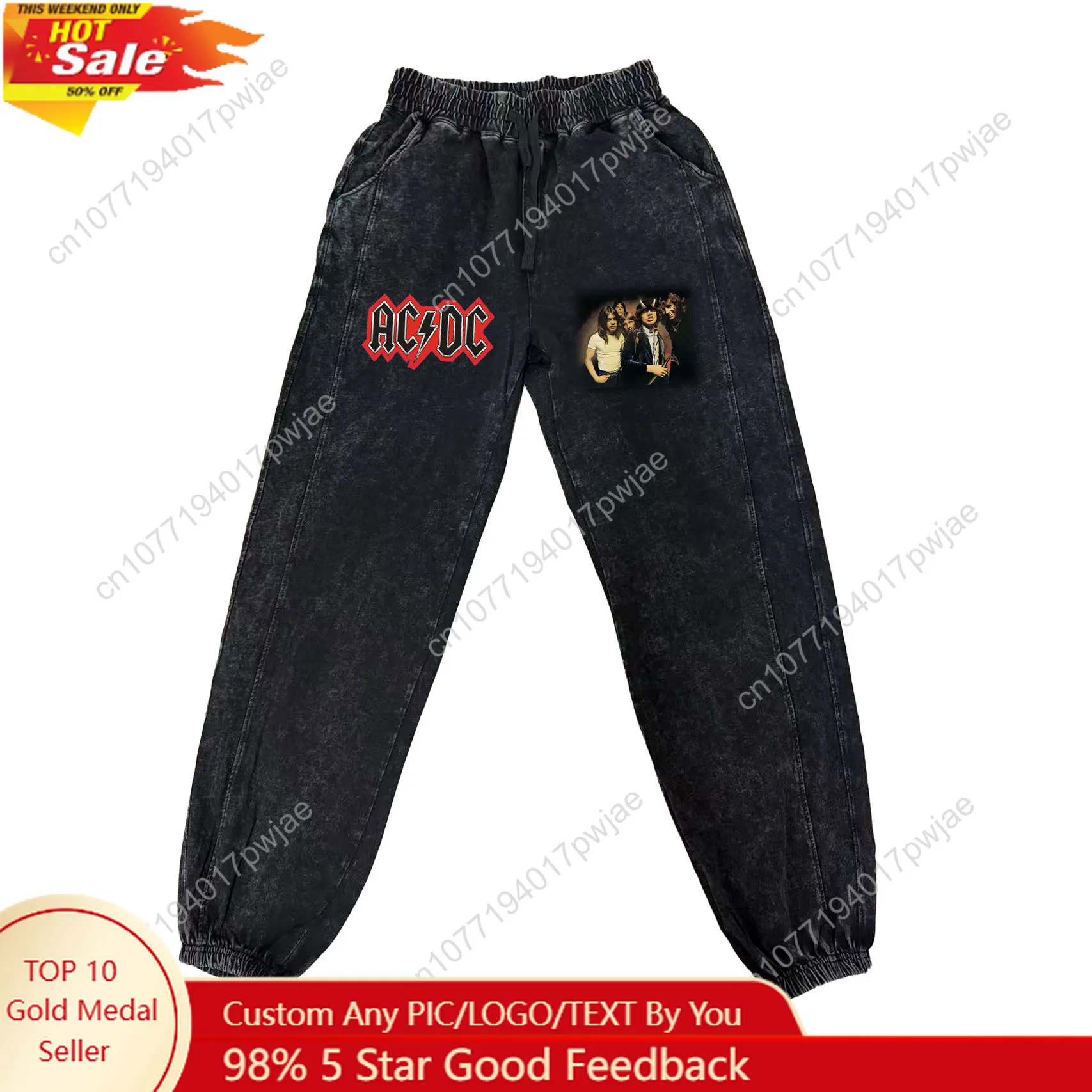 

A-AC Pants Man Woman Vintage Rock D-DC Teenager Retro Vintage Trousers Cotton Elastic Sweatpant Custom Made Pant With Pocket