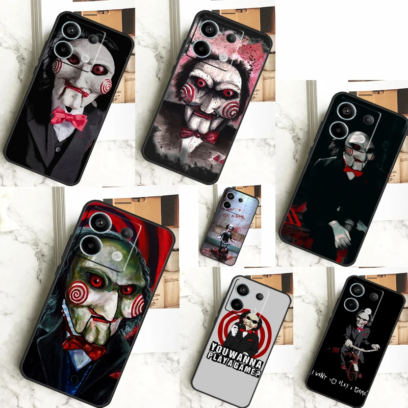 Saw Jigsaw Puppet Case For Xiaomi Redmi Note 13 12 11 9 10 Pro 9S 10S 11S 12S Redmi 13 12 10C 12C 13C Coque